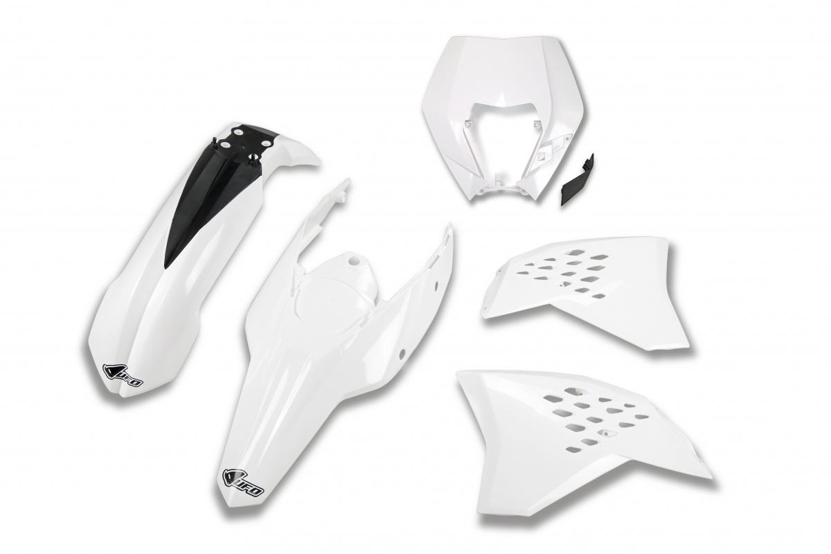 Plastic Kit white for Ktm EXC 125/XC W125 - EXC 200 - EXC 250/XC W250 - EXC-F 250/XCF W250 - EXC 300/XC W300 - EXC-F 350/XCF....