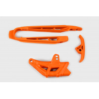 Chain guide+swingarm chain slider - orange 127 - Ktm - REPLICA PLASTICS - KT04005-127 - UFO Plast