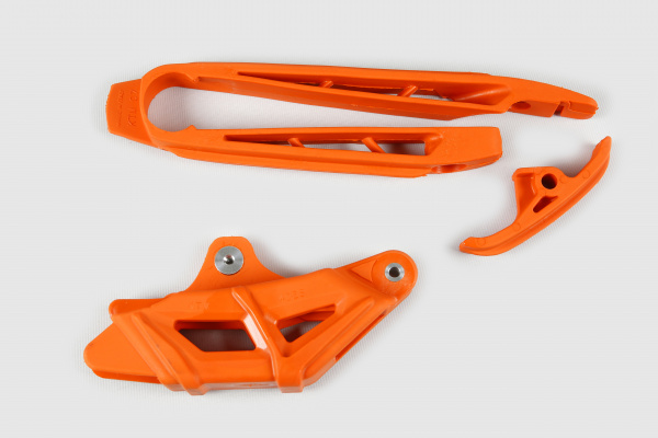 Chain guide+swingarm chain slider - orange 127 - Ktm - REPLICA PLASTICS - KT04034-127 - UFO Plast