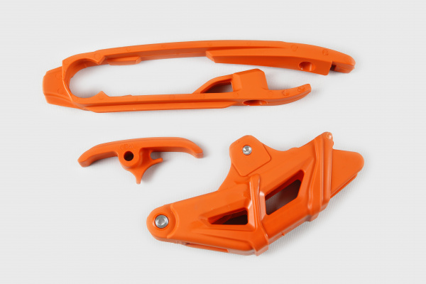 Chain guide+swingarm chain slider - orange 127 - Ktm - REPLICA PLASTICS - KT04067-127 - UFO Plast