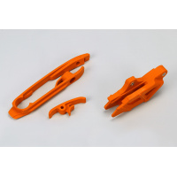 Chain guide+swingarm chain slider - orange 127 - Ktm - REPLICA PLASTICS - KT04030-127 - UFO Plast