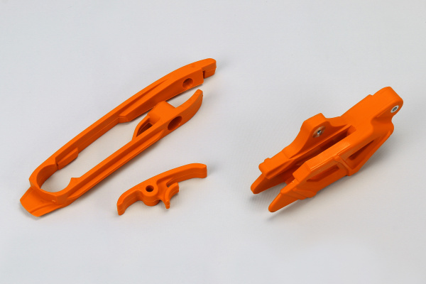 Chain guide+swingarm chain slider - orange 127 - Ktm - REPLICA PLASTICS - KT04030-127 - UFO Plast