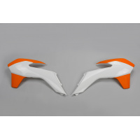 Radiator covers / White-orange - oem 15 - Ktm - REPLICA PLASTICS - KT04052-999W - UFO Plast