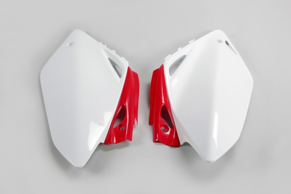 Side panels - white-red - Honda - REPLICA PLASTICS - HO03656-W - UFO Plast
