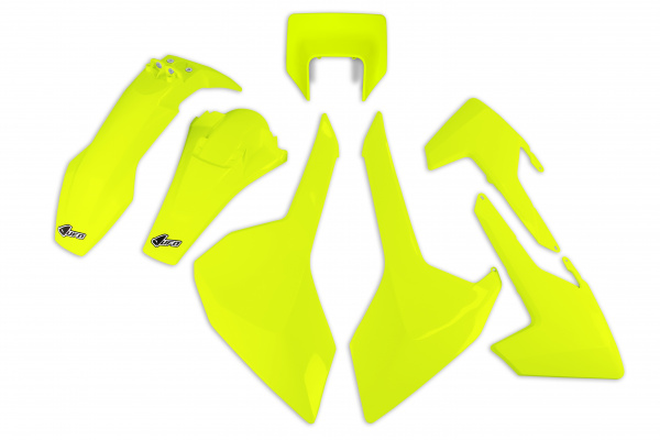 Plastic kit / With headlight Husqvarna - neon yellow - REPLICA PLASTICS - HUKIT621-DFLU - UFO Plast