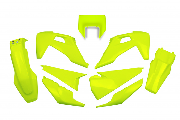 Complete body kit / With headlight - neon yellow - Husqvarna - REPLICA PLASTICS - HUKIT623-DFLU - UFO Plast