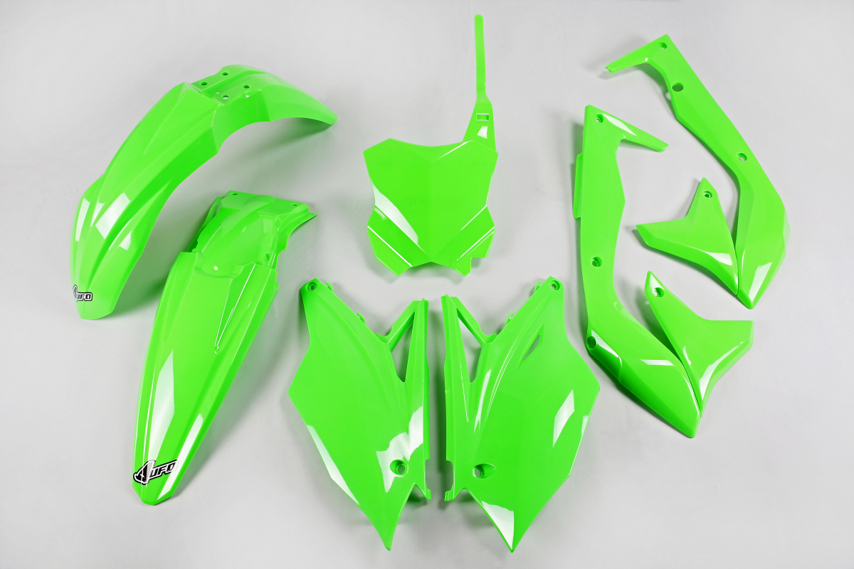 Plastic Kit neon green for Kawasaki KXF 450 (2018) - REPLICA PLASTICS - KAKIT226-AFLU - Ufo Plast