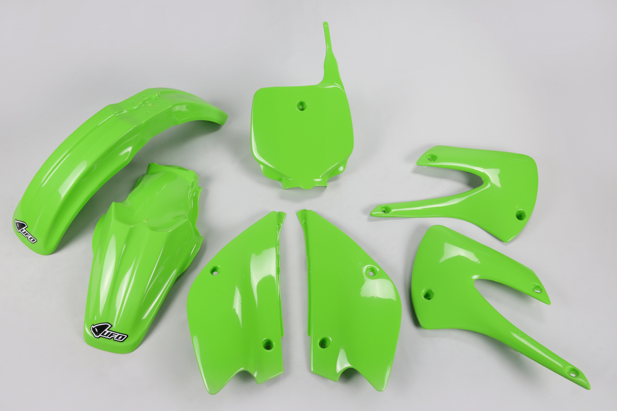 Plastic Kit green for Kawasaki KX 85 (2001-13) - KX 100 (2001-13) - REPLICA PLASTICS - KAKIT214-026 - Ufo Plast