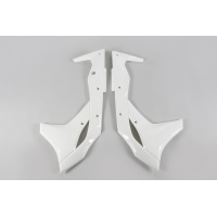 Radiator Covers white for Kawasaki KXF 250 (2017-20) - REPLICA PLASTICS - KA04747-047 - Ufo Plast