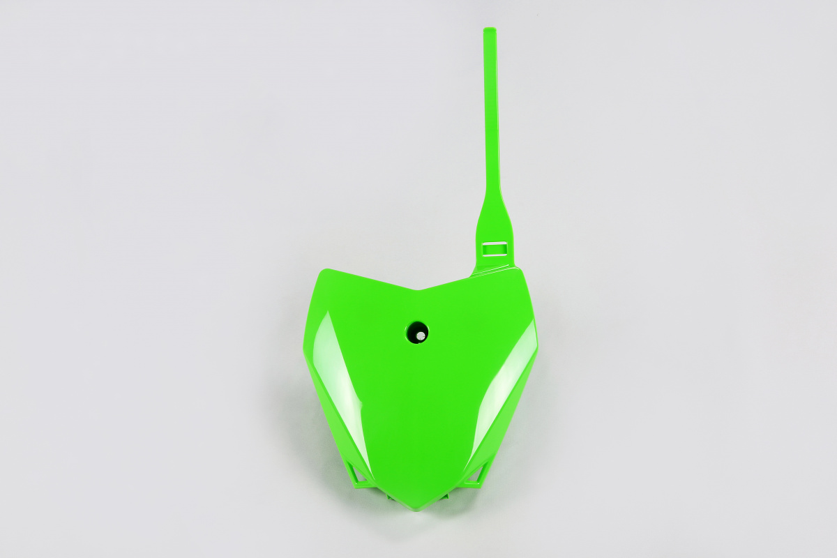 Front Number Plate green for Kawasaki KLX 110 (2010-25) - REPLICA PLASTICS - KA04718-026 - Ufo Plast