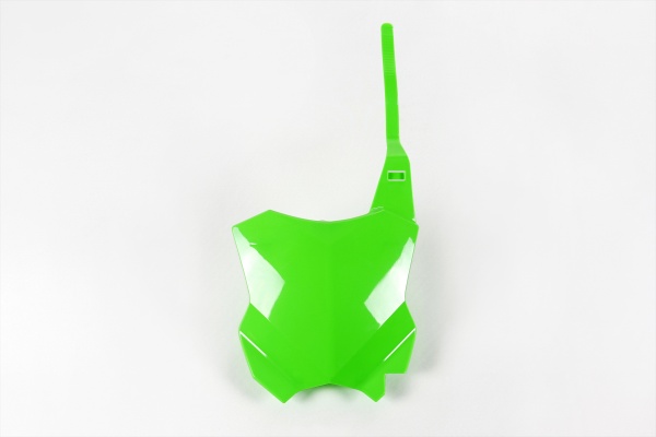Front number plate - neon green - Kawasaki - REPLICA PLASTICS - KA04738-AFLU - UFO Plast
