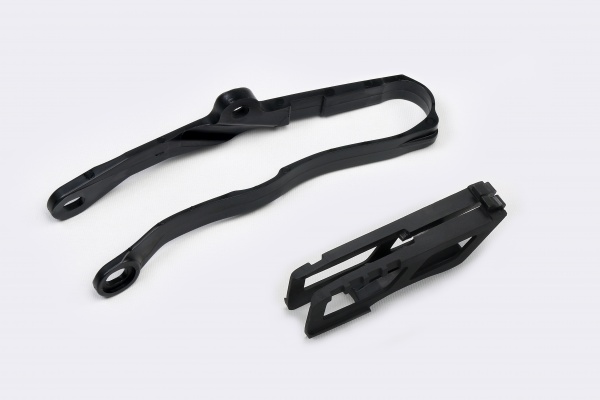 Chain guide+swingarm chain slider - black - Kawasaki - REPLICA PLASTICS - KA04756-001 - UFO Plast