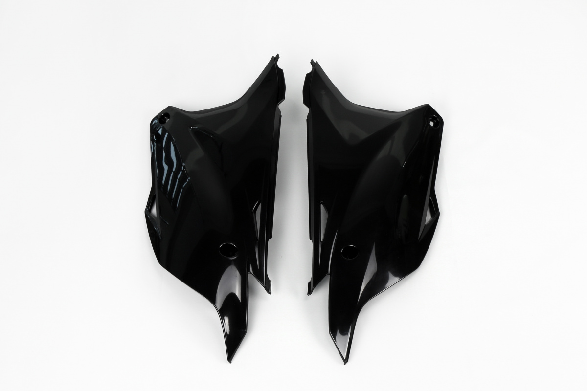 Side Panels black for Kawasaki KX 85 (2014-25) - KX 100 (2014-21) - KX 112 (2022-25) - REPLICA PLASTICS - KA04729-001 - Ufo P...