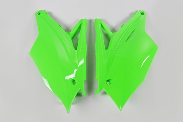 Side panels - neon green - Kawasaki - REPLICA PLASTICS - KA04737-AFLU - UFO Plast