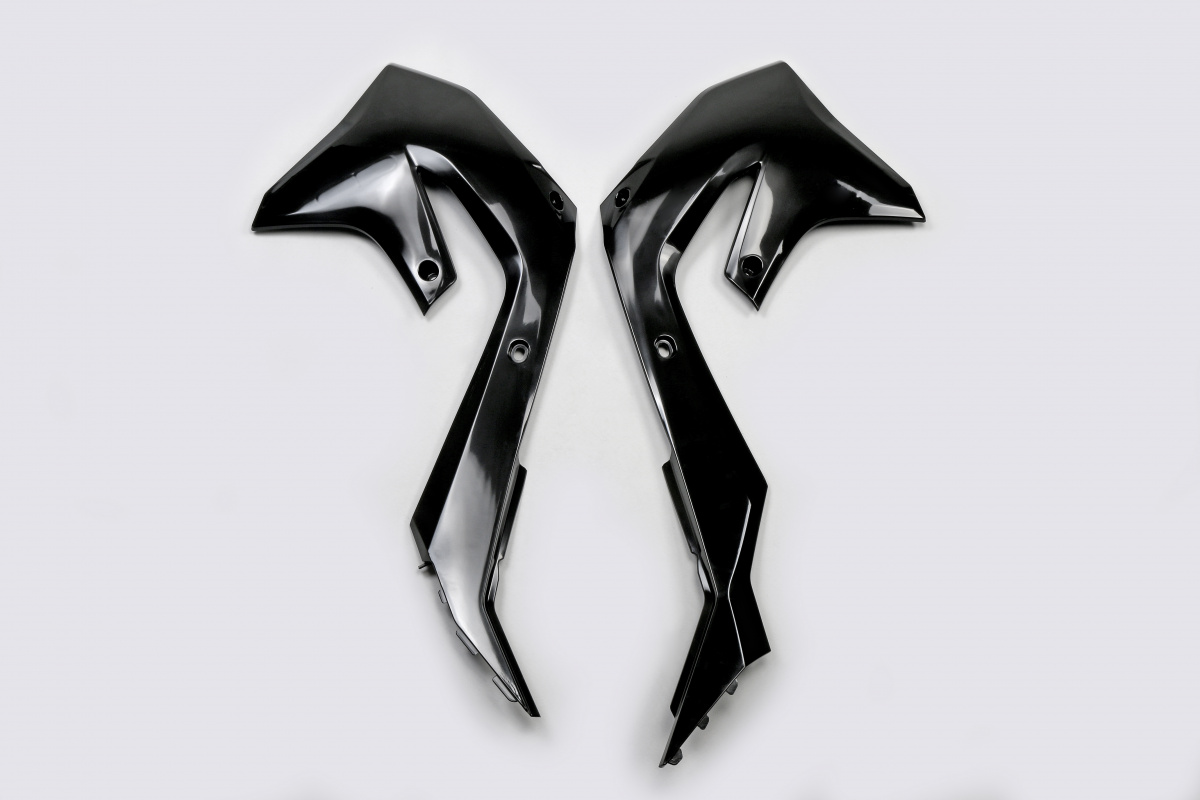 Radiator Covers black for Kawasaki KXF 250 (2021-24) - KXF 450 (2019-23) - REPLICA PLASTICS - KA04751-001 - Ufo Plast