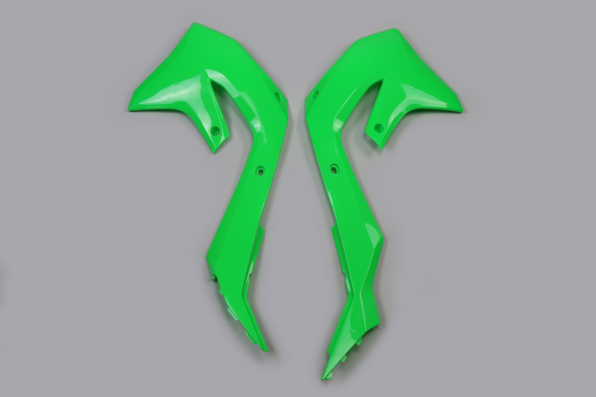 Radiator Covers neon green for Kawasaki KXF 250 (2021-24) - KXF 450 (2019-23) - REPLICA PLASTICS - KA04751-AFLU - Ufo Plast