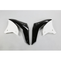 Radiator covers / Black-white - white 047 - Kawasaki - REPLICA PLASTICS - KA03767-047 - UFO Plast