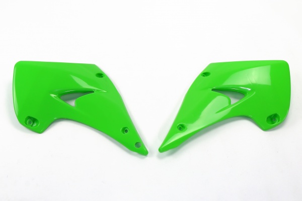 Radiator covers - green - Kawasaki - REPLICA PLASTICS - KA03738-026 - UFO Plast