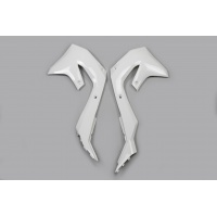 Radiator Covers white for Kawasaki KXF 250 (2021-24) - KXF 450 (2019-23) - REPLICA PLASTICS - KA04751-047 - Ufo Plast