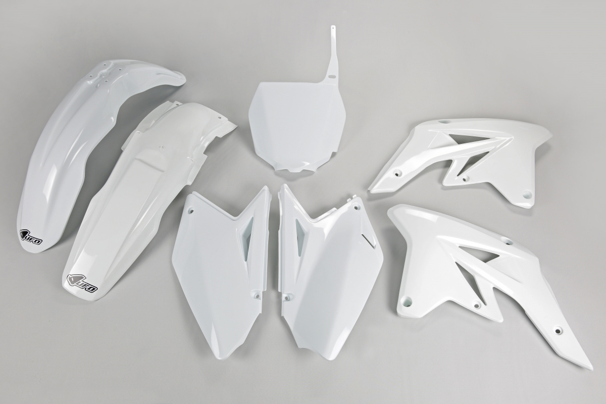 Plastic Kit white for Suzuki RMZ 250 (2007-09) - REPLICA PLASTICS - SUKIT407-041 - Ufo Plast