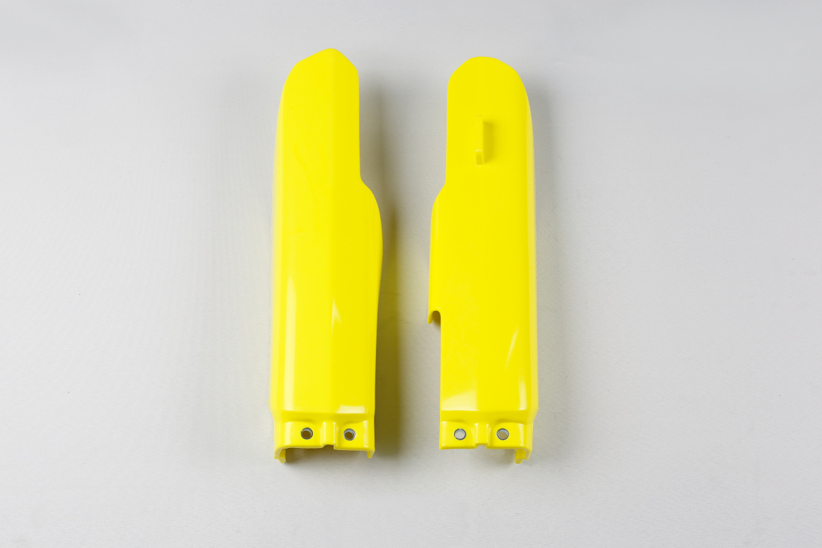 Fork Slider Protectors yellow for Suzuki RM 85 (2000-25) - REPLICA PLASTICS - SU03907-102 - Ufo Plast
