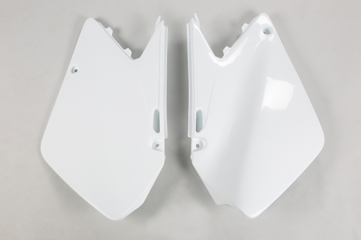 Side Panels white for Suzuki RM 125 (2001-25) - RM 250 (2001-25) - REPLICA PLASTICS - SU03996-041 - Ufo Plast