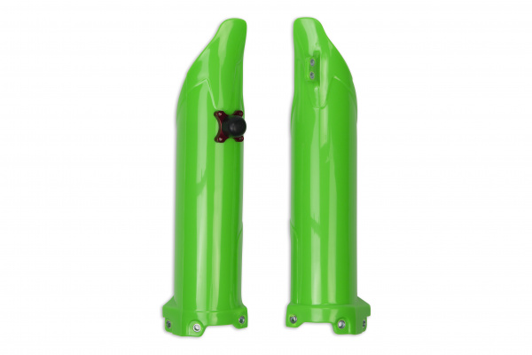 Fork slider protectors + quick starter - neon green - Kawasaki - REPLICA PLASTICS - KA04757-AFLU - UFO Plast