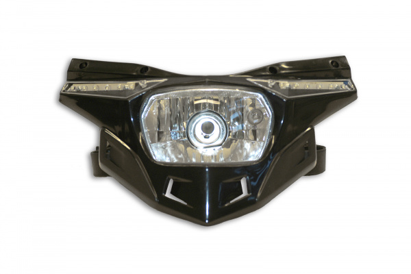Replacement plastic for motocross Stealth headlight lower part black - Headlight - PF01714-001 - UFO Plast