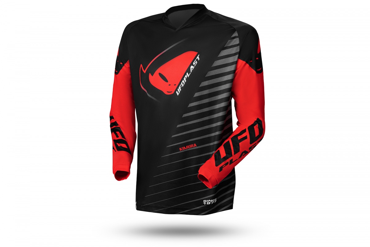 Motocros Kimura jersey black and red - CLOTHING - MG04490-KB - UFO Plast