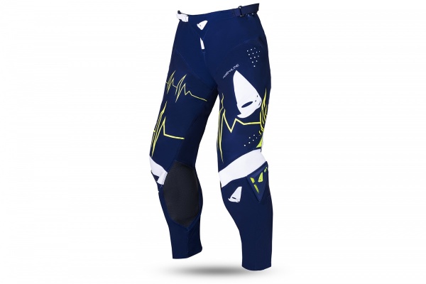 MOTOCROSS SLIM ADRENALINE PANTS BLUE AND NEON YELLOW - NEW PRODUCTS - PI04486-N - UFO Plast
