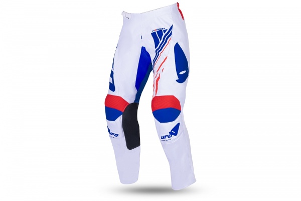 MOTOCROSS HERON PANTS WHITE, BLUE AND RED - ADULT - PI04493-W - UFO Plast