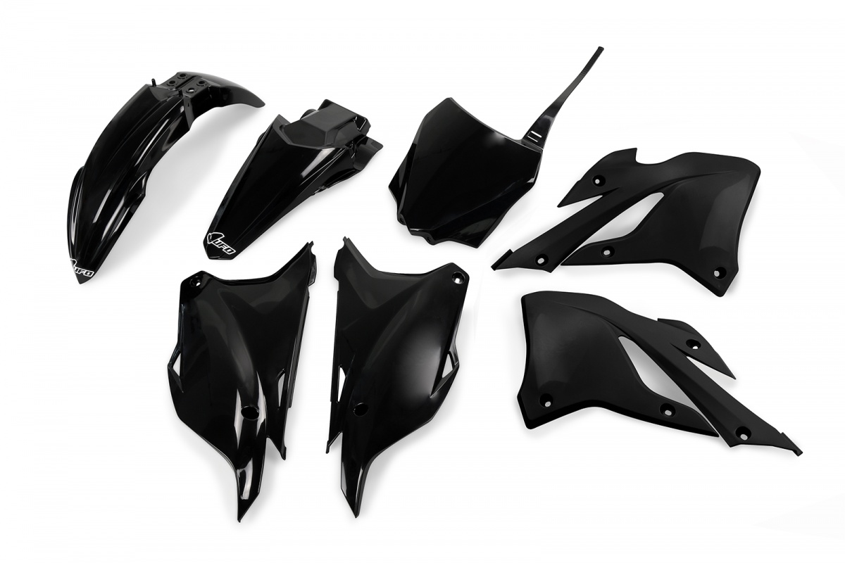 Plastic Kit black for Kawasaki KX 85 (2022-25) - KX 112 (2022-25) - REPLICA PLASTICS - KAKIT229-001 - Ufo Plast