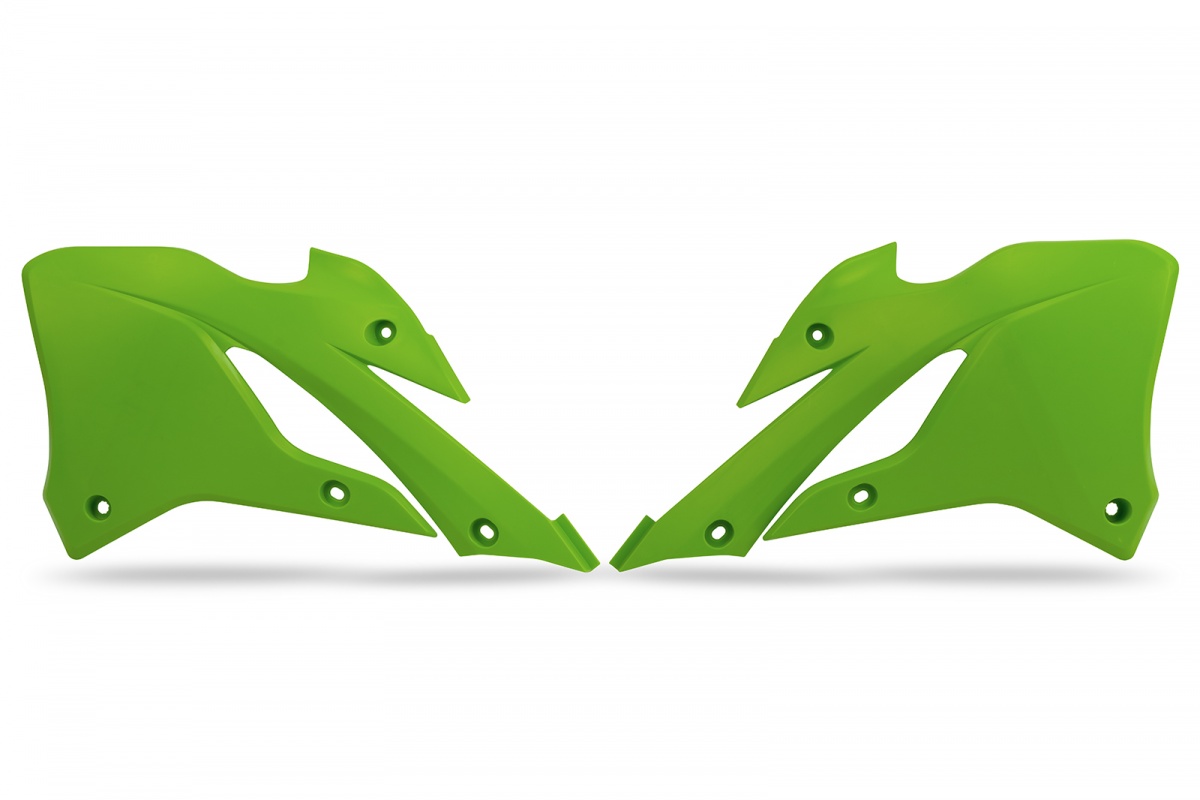 Radiator Covers green for Kawasaki KX 85 (2022-25) - KX 112 (2022-25) - REPLICA PLASTICS - KA04758-026 - Ufo Plast