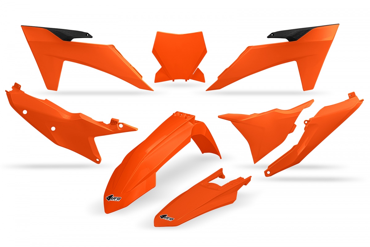 Plastic Kit orange compatible Ktm SX 250/XC 250 - SX 125/XC 125 - SX-F 350/XCF 350 - SX-F 450/XCF 450 - SX 300/XC 300 - SX-F....