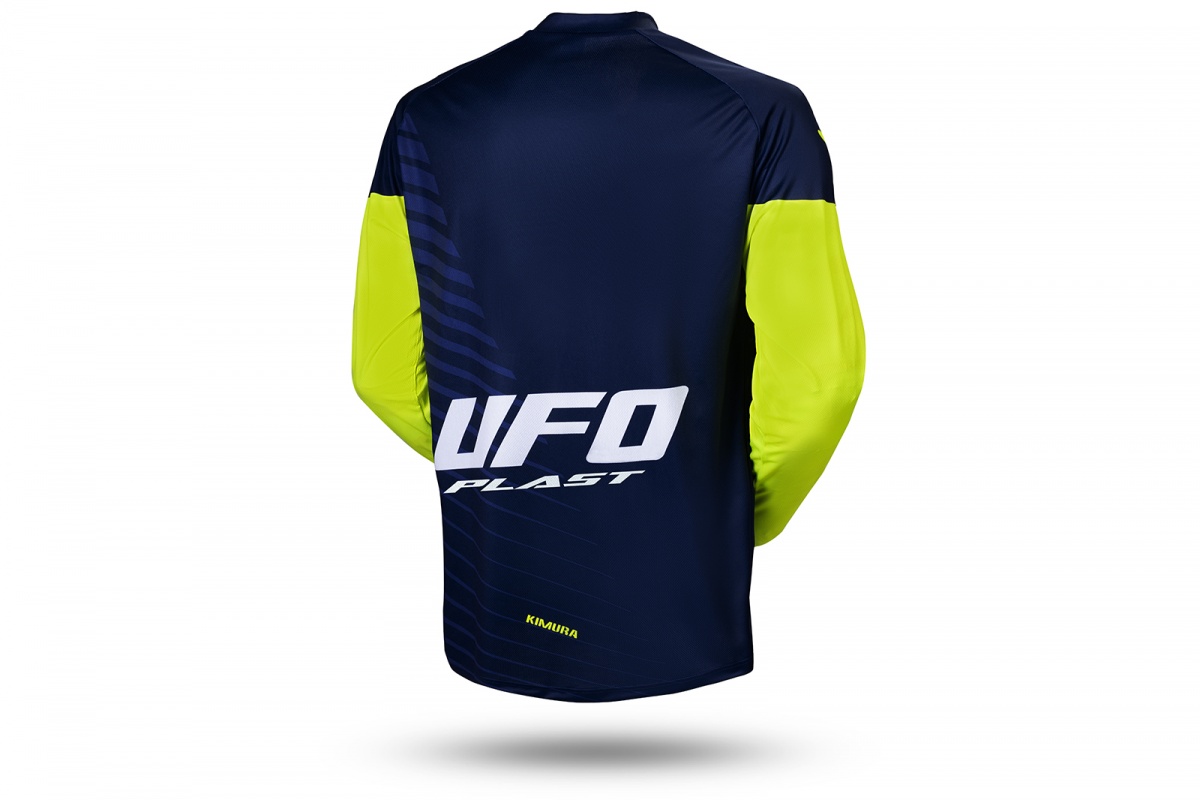 Motocross Kimura jersey for kids blue and neon yellow - CLOTHING - MG04494-NDFL - UFO Plast