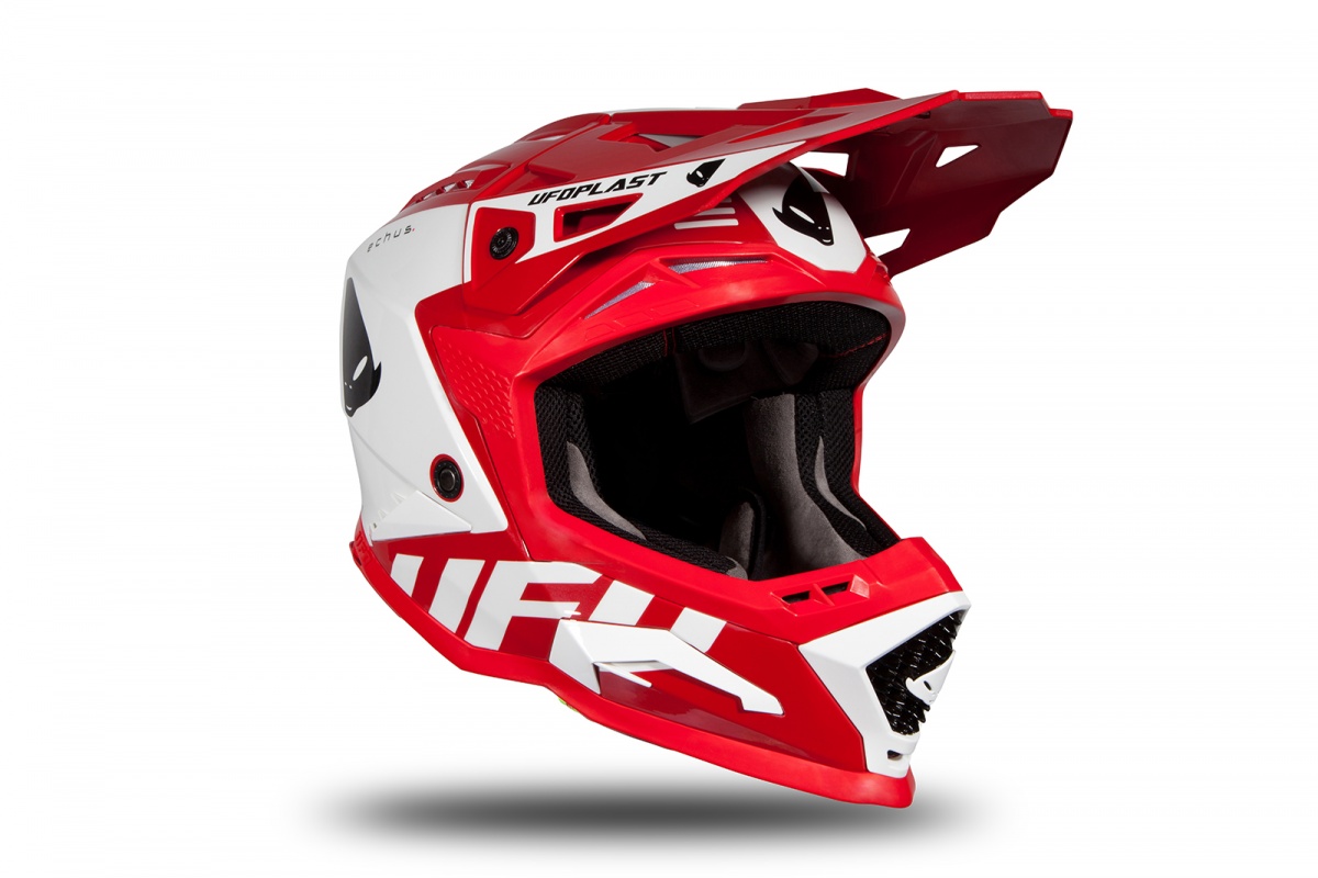 Motocross helmet Echus DOT red and white glossy - NEW PRODUCTS - HE13004-BW - UFO Plast