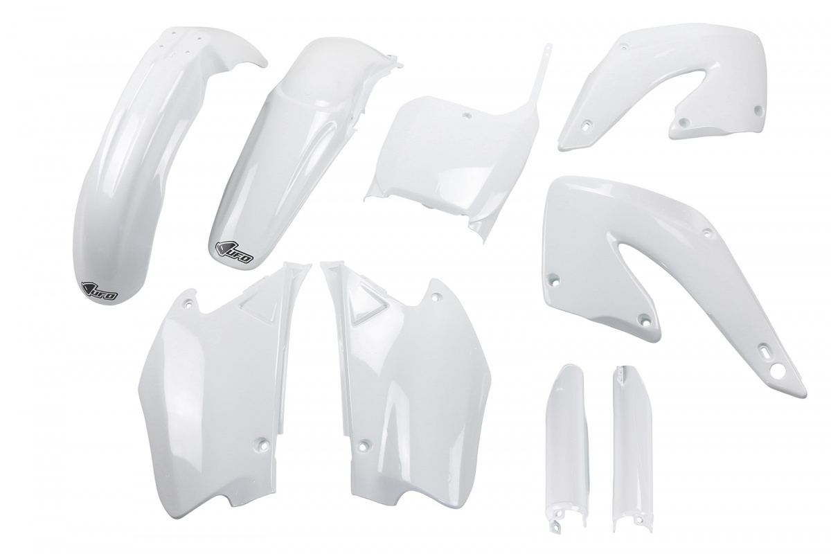 Full Plastic Kit white for Honda CR 125 (2000-01) - CR 250 (2000-01) - REPLICA PLASTICS - HOKIT100F-041 - Ufo Plast