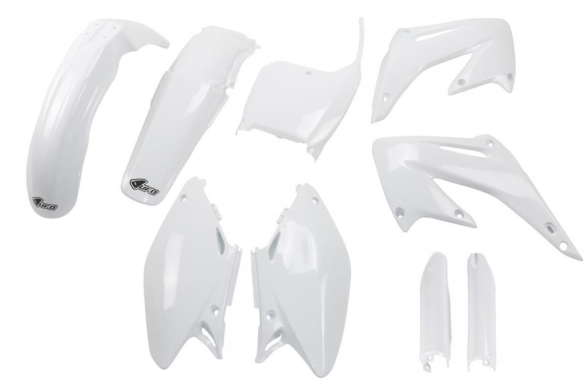 Full Plastic Kit white for Honda CR 125 (2002-03) - CR 250 (2002-03) - REPLICA PLASTICS - HOKIT101F-041 - Ufo Plast