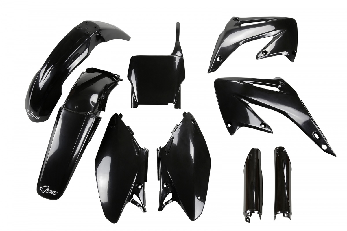 Full Plastic Kit black for Honda CR 125 (2004) - CR 250 (2004) - REPLICA PLASTICS - HOKIT102F-001 - Ufo Plast