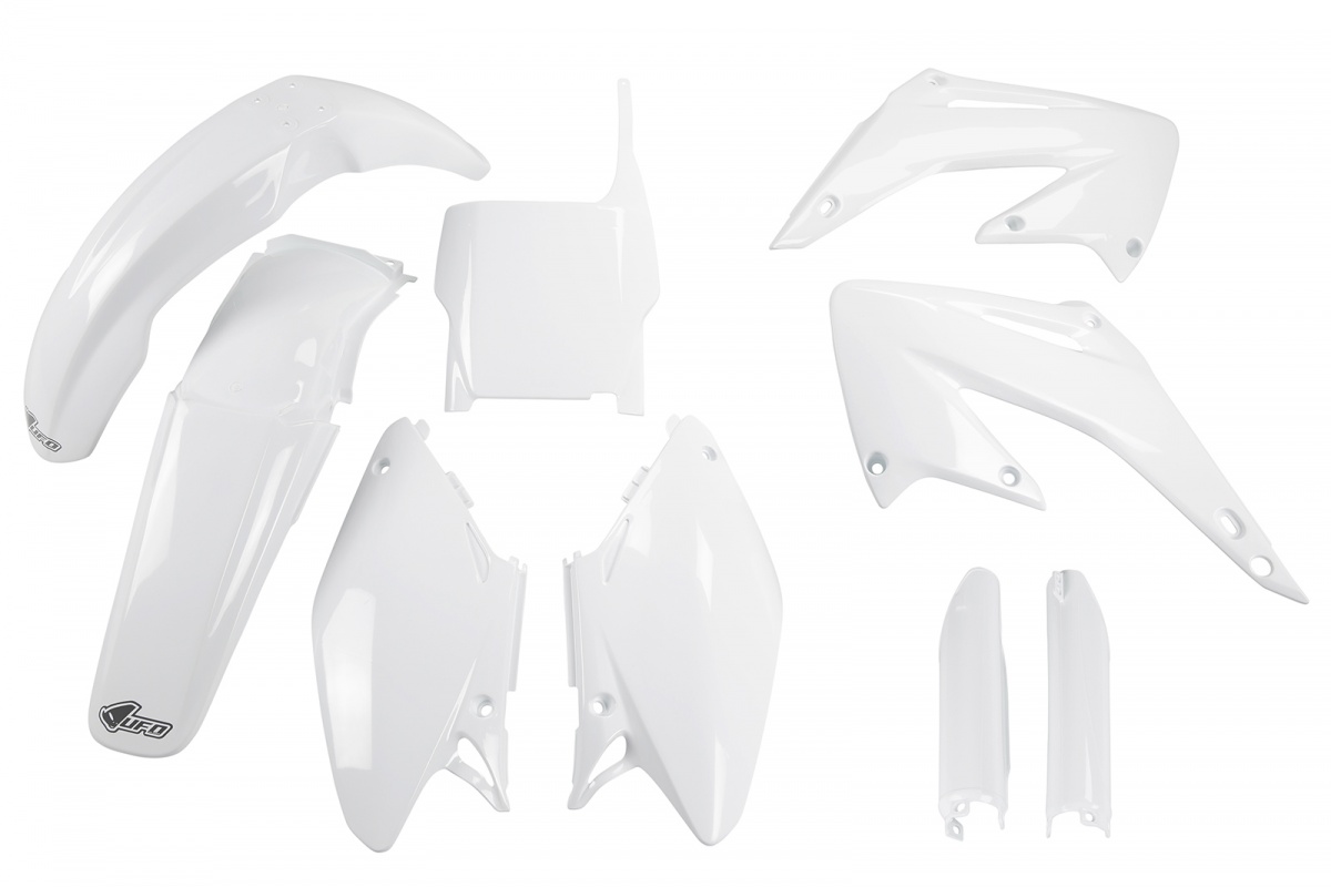 Full Plastic Kit white for Honda CR 125 (2004) - CR 250 (2004) - REPLICA PLASTICS - HOKIT102F-041 - Ufo Plast