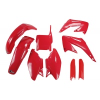 Full Plastic Kit red for Honda CR 125 (2004) - CR 250 (2004) - REPLICA PLASTICS - HOKIT102F-070 - Ufo Plast