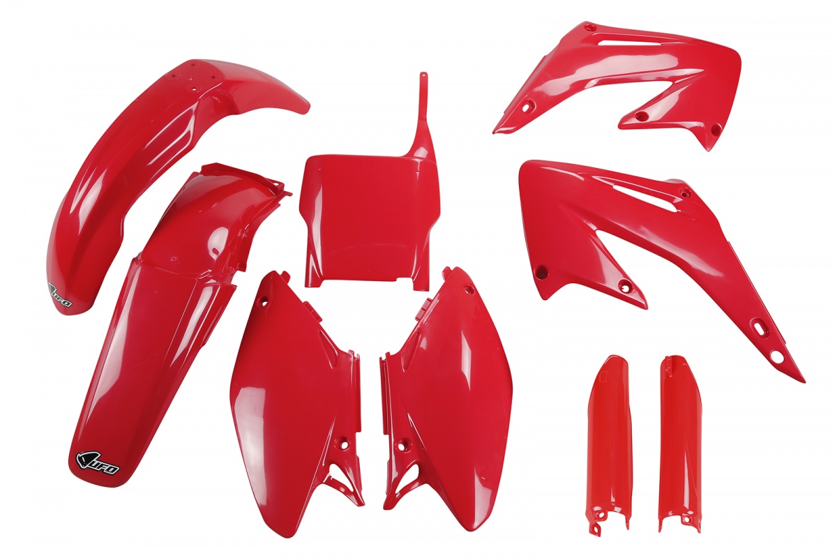 Full Plastic Kit red for Honda CR 125 (2004) - CR 250 (2004) - REPLICA PLASTICS - HOKIT102F-070 - Ufo Plast
