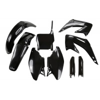 Full Plastic Kit black for Honda CR 125 (2005-07) - CR 250 (2005-07) - REPLICA PLASTICS - HOKIT103F-001 - Ufo Plast