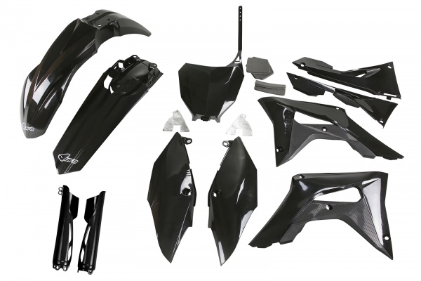 Full plastic kit with airbox cover Honda - black - REPLICA PLASTICS - HOKIT123F-001 - UFO Plast