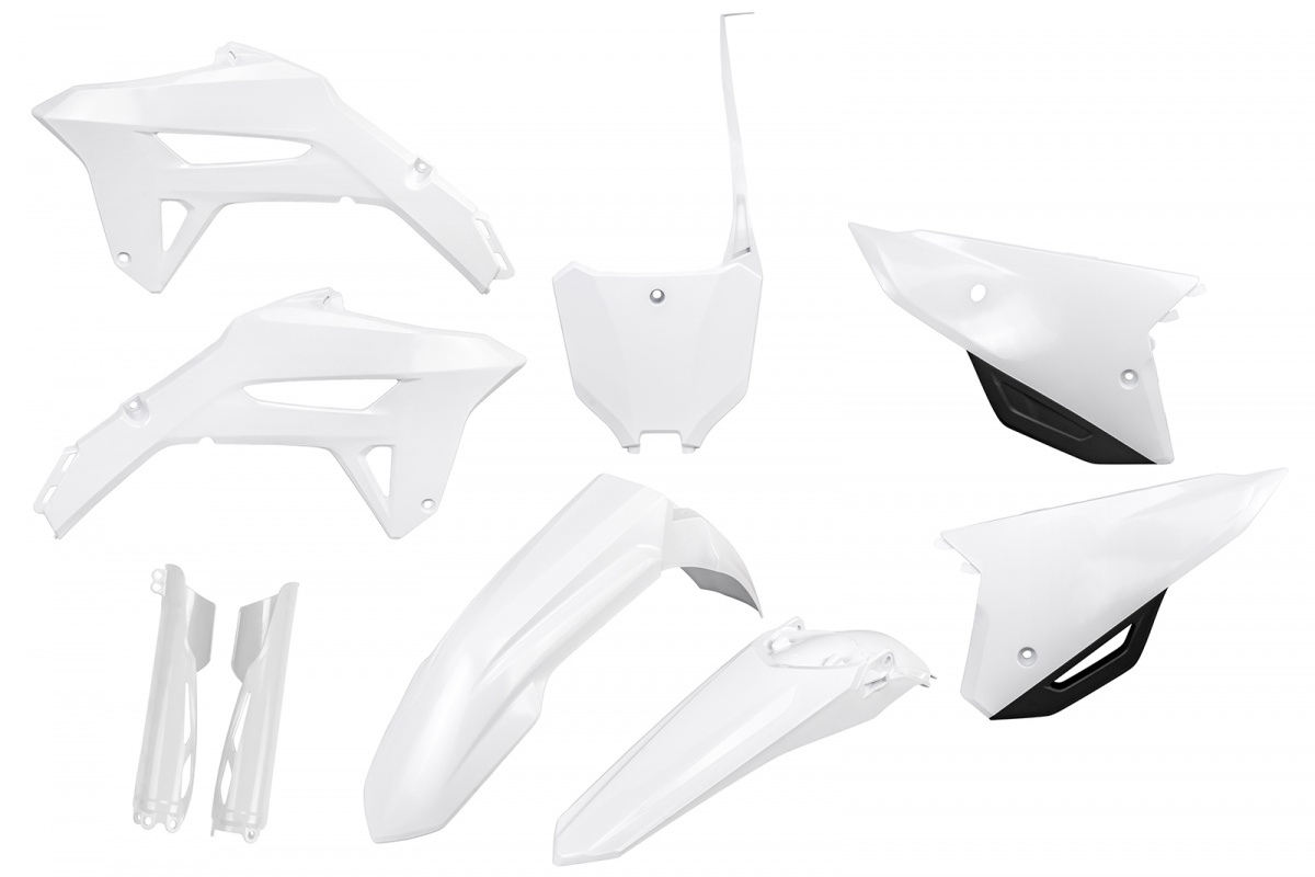 Full Plastic Kit white for Honda CRF 250R (2022-24) - CRF 450R (2021-24) - REPLICA PLASTICS - HOKIT125F-041 - Ufo Plast