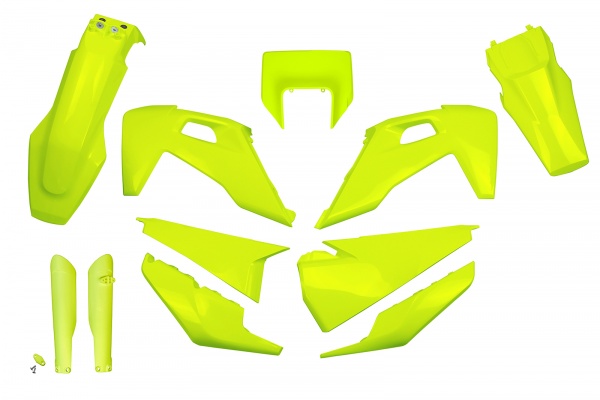 Full kit / With headlight - neon yellow - Husqvarna - REPLICA PLASTICS - HUKIT623F-DFLU - UFO Plast