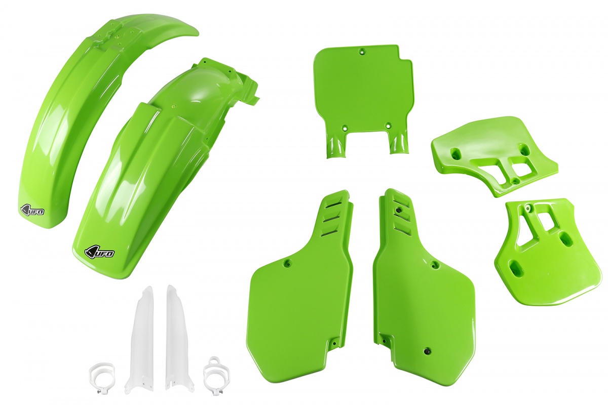Full Plastic Kit green for Kawasaki KX 500 (1993-95) - REPLICA PLASTICS - KAKIT187F-026 - Ufo Plast