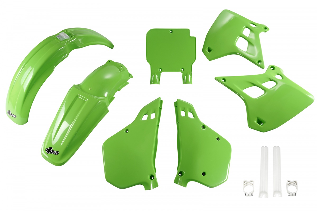 Full Plastic Kit green for Kawasaki KX 250 (1990-91) - REPLICA PLASTICS - KAKIT188F-026 - Ufo Plast