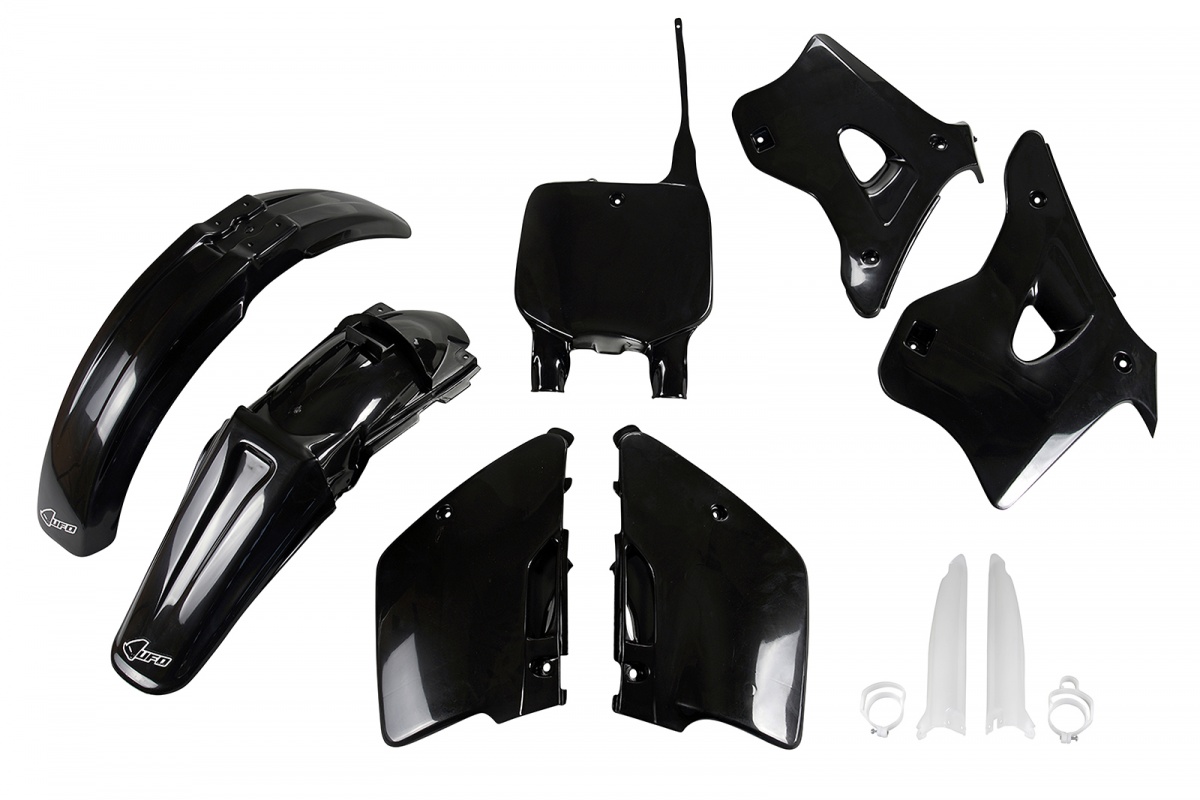 Full Plastic Kit black for Kawasaki KX 125 (1996-98) - KX 250 (1996-98) - REPLICA PLASTICS - KAKIT192F-001 - Ufo Plast