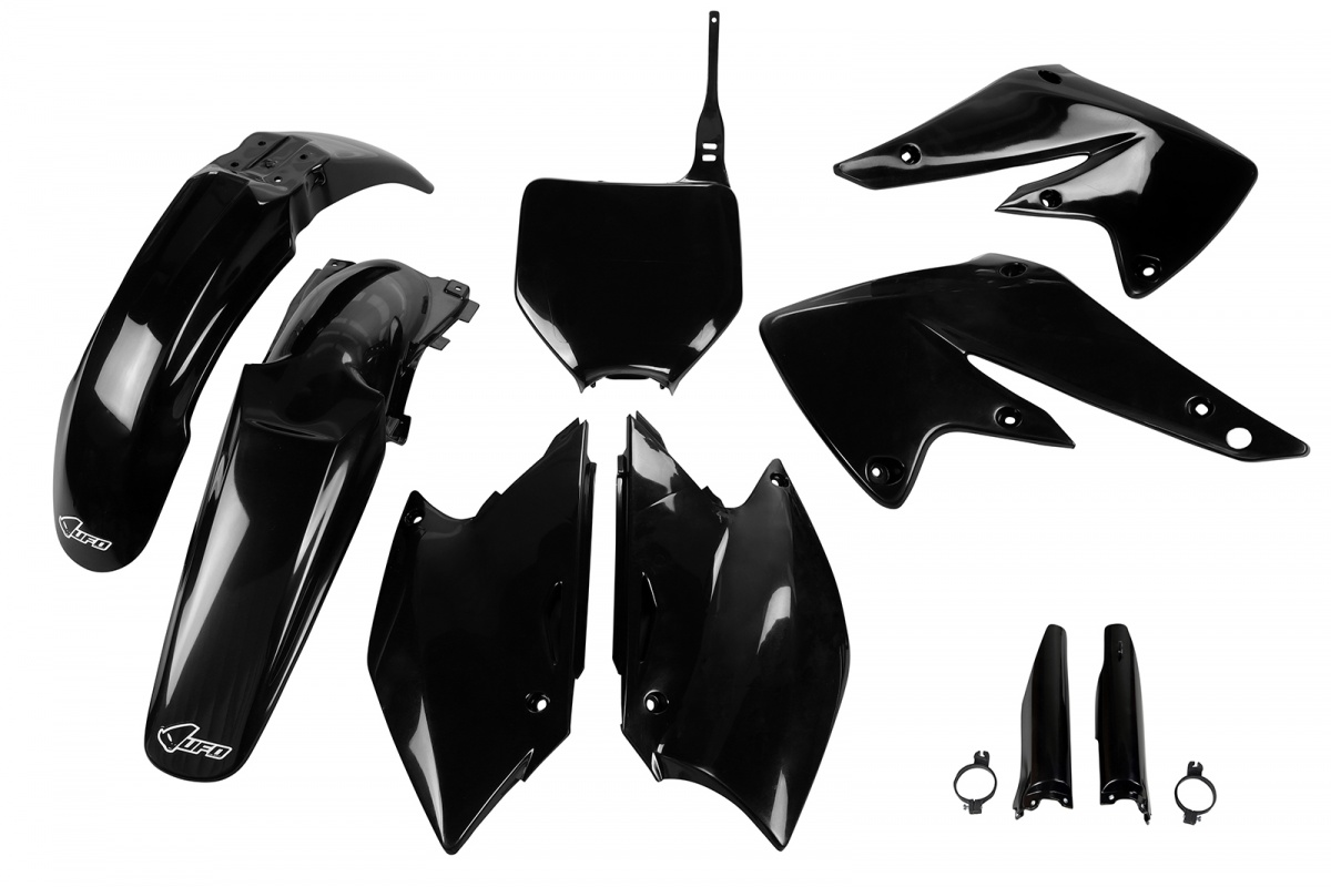 Full Plastic Kit black for Kawasaki KXF 250 (2004-05) - REPLICA PLASTICS - KAKIT203F-001 - Ufo Plast